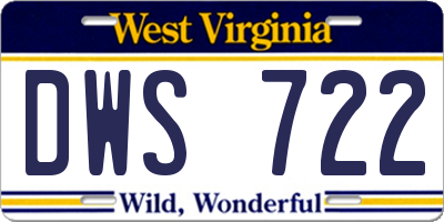 WV license plate DWS722