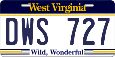 WV license plate DWS727