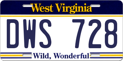 WV license plate DWS728