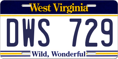 WV license plate DWS729