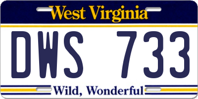 WV license plate DWS733