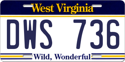 WV license plate DWS736