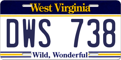 WV license plate DWS738