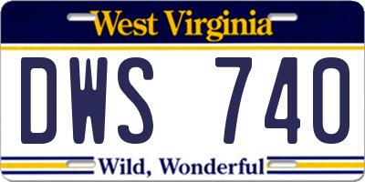 WV license plate DWS740