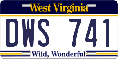 WV license plate DWS741