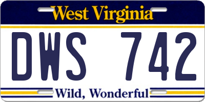 WV license plate DWS742