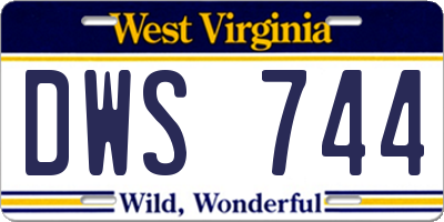 WV license plate DWS744