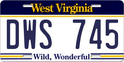 WV license plate DWS745