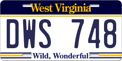 WV license plate DWS748