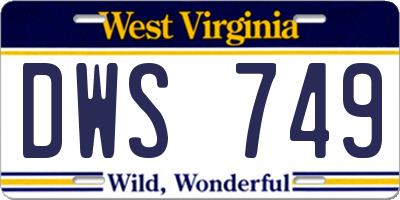 WV license plate DWS749