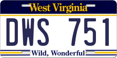 WV license plate DWS751