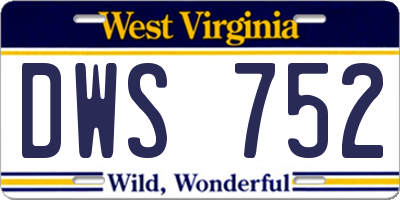 WV license plate DWS752