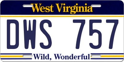 WV license plate DWS757