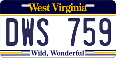 WV license plate DWS759