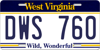 WV license plate DWS760