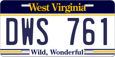 WV license plate DWS761