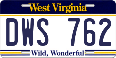 WV license plate DWS762