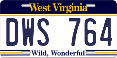 WV license plate DWS764