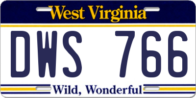 WV license plate DWS766