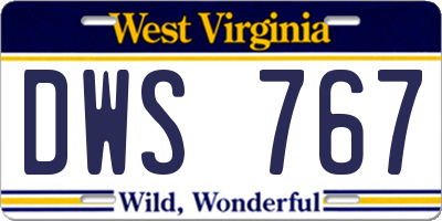 WV license plate DWS767