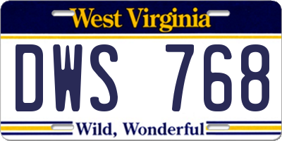 WV license plate DWS768