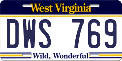 WV license plate DWS769