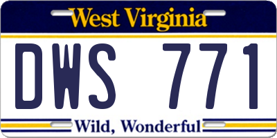 WV license plate DWS771