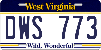 WV license plate DWS773