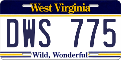 WV license plate DWS775