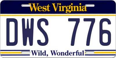 WV license plate DWS776