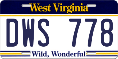 WV license plate DWS778