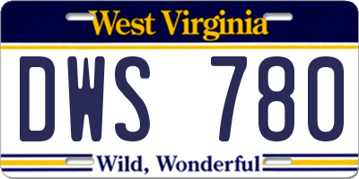 WV license plate DWS780