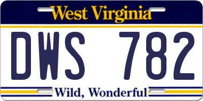 WV license plate DWS782