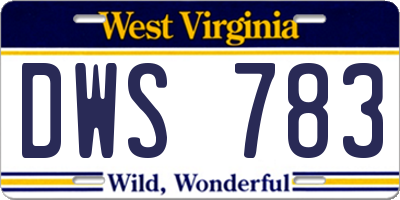 WV license plate DWS783