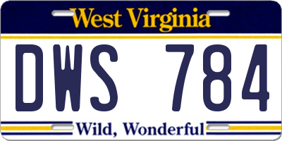 WV license plate DWS784