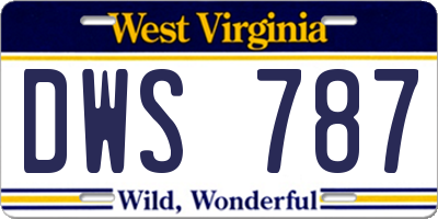 WV license plate DWS787