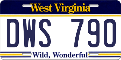 WV license plate DWS790