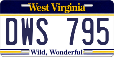 WV license plate DWS795