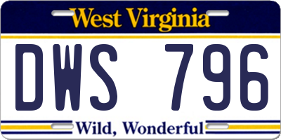 WV license plate DWS796