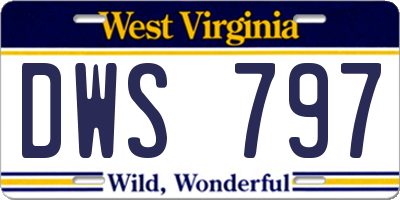 WV license plate DWS797