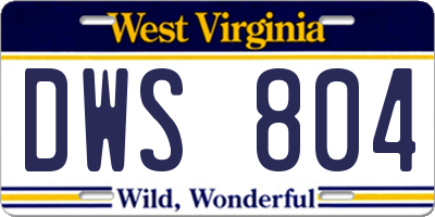 WV license plate DWS804