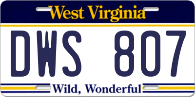 WV license plate DWS807