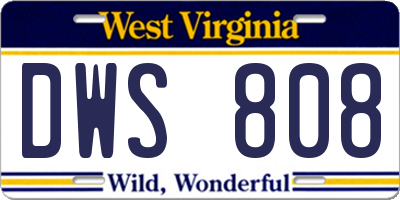 WV license plate DWS808
