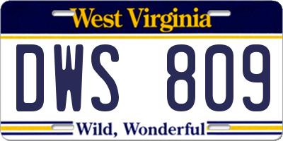 WV license plate DWS809