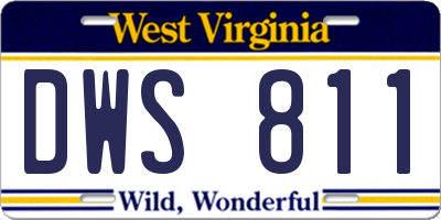 WV license plate DWS811