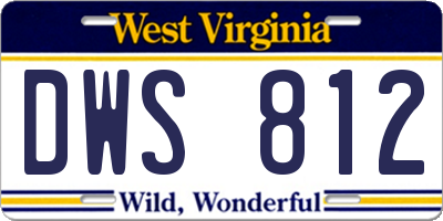 WV license plate DWS812