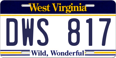 WV license plate DWS817