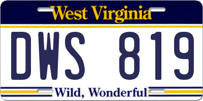WV license plate DWS819