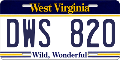 WV license plate DWS820