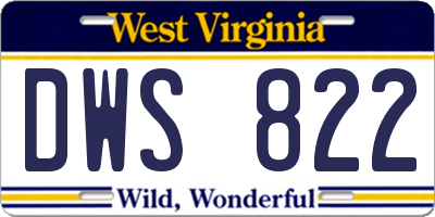 WV license plate DWS822